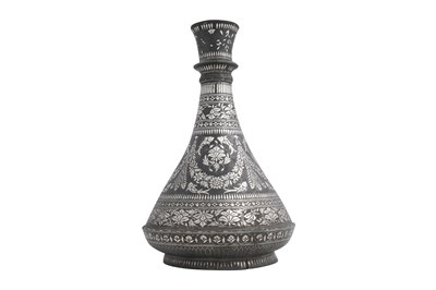 Lot 184 - A SILVER INLAID BIDRI WATERPIPE (HUQQA) BASE