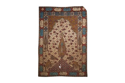 Lot 237 - A SIGNED WOOD BLOCK PRINTED QALAMKARI TEXTILE