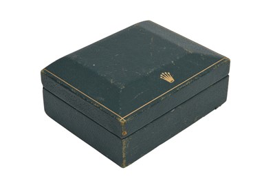Lot 89 - A vintage green coffin style watch box.