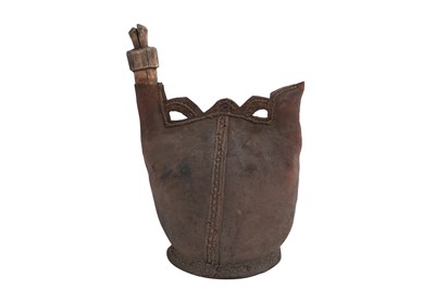 Lot 60 - AN OTTOMAN LEATHER WATER FLASK (MATARA)