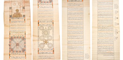 Lot 139 - AN ILLUMINATED SCROLL WITH PRAYERS AND DUAS SIGNED YACOUB EFENDI