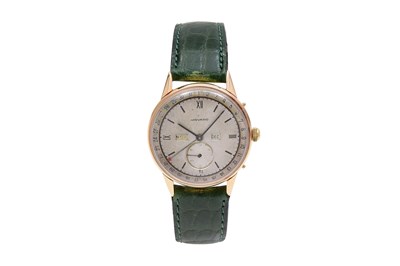 Lot 43 - AN ELEGANT VINTAGE MOVADO MEN’S 18K ROSE GOLD MANUAL WRISTWATCH.