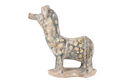 Lot 5 - A SULTANABAD MOULDED POTTERY BULL (GAV)