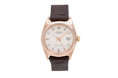 Lot 22 - A RARE AND ELEGANT MEN’S ROLEX 18K ROSE GOLD AUTOMATIC WRISTWATCH WITH FLUTED BEZEL.