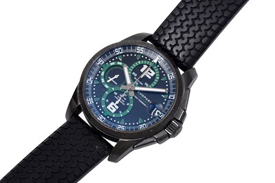 A LIMITED EDITION CHOPARD MEN’S BLACK STAINLESS STEEL AUTOMATIC CHRONOGRAPH WRISTWATCH.