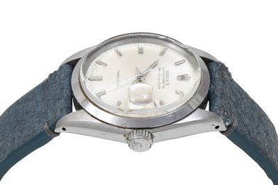 A VINTAGE ROLEX MEN’S STAINLESS STEEL AUTOMATIC WRISTWATCH.