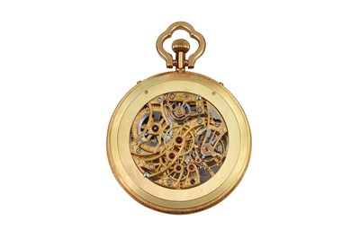 Lot 107 - A POSSIBLY UNIQUE PIAGET SKELETON 18K YELLOW GOLD POCKET WATCH
