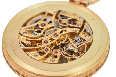 Lot 107 - A POSSIBLY UNIQUE PIAGET SKELETON 18K YELLOW GOLD POCKET WATCH