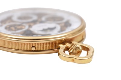 Lot 107 - A POSSIBLY UNIQUE PIAGET SKELETON 18K YELLOW GOLD POCKET WATCH