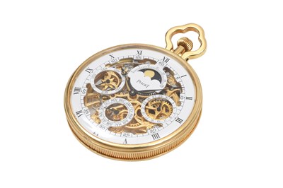 Lot 107 - A POSSIBLY UNIQUE PIAGET SKELETON 18K YELLOW GOLD POCKET WATCH