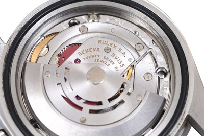 AN ATRACTIVE  ROLEX MEN’S STAINLESS STEEL AUTOMATIC BRACELET WATCH.