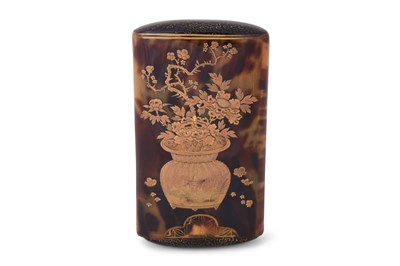 Lot 141 - λ THREE JAPANESE INRO AND A TORTOISE SHELL CIGARETTE CASE