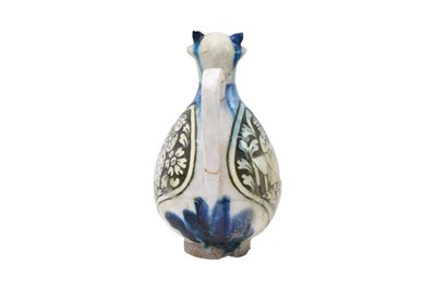 Lot 366 - A SELJUK-REVIVAL BULL-HEADED POTTERY AQUAMANILE