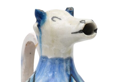 Lot 366 - A SELJUK-REVIVAL BULL-HEADED POTTERY AQUAMANILE