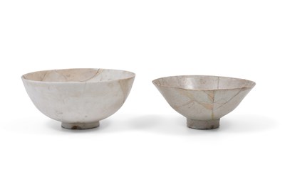 Lot 116 - TWO SAFAVID MONOCHROME WHITE POTTERY BOWLS