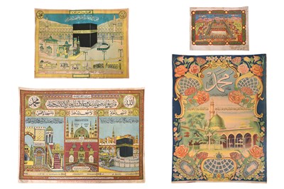 Lot 59 - HAJJ MEMORABILIA: FOUR CHROMOLITHOGRAPHED HAJJ CERTIFICATES