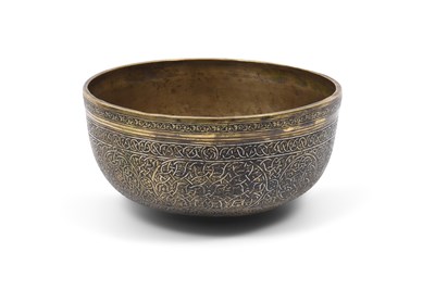 Lot 202 - A VENETO-SARACENIC SILVER-INLAID BRASS BOWL