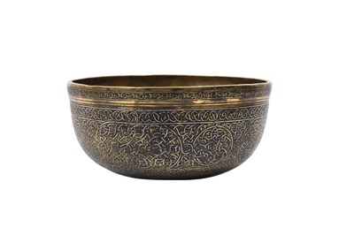 Lot 202 - A VENETO-SARACENIC SILVER-INLAID BRASS BOWL