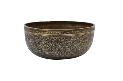 Lot 202 - A VENETO-SARACENIC SILVER-INLAID BRASS BOWL