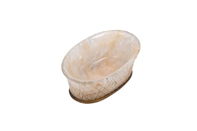 Lot 84 - A CARVED ROCK CRYSTAL INKWELL