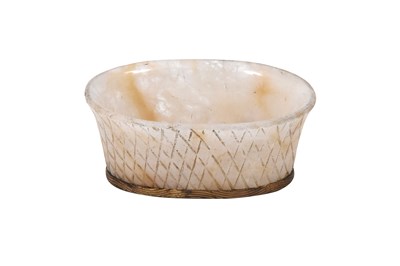 Lot 84 - A CARVED ROCK CRYSTAL INKWELL
