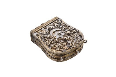 Lot 212 - AN OTTOMAN SILVER FILIGREE CHILD GUNPOWDER CARTRIDGE CASE
