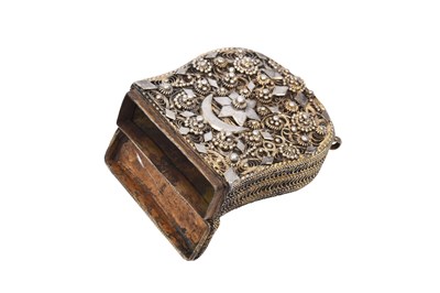 Lot 212 - AN OTTOMAN SILVER FILIGREE CHILD GUNPOWDER CARTRIDGE CASE