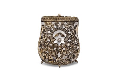 Lot 212 - AN OTTOMAN SILVER FILIGREE CHILD GUNPOWDER CARTRIDGE CASE