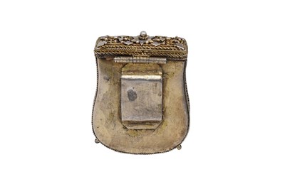 Lot 212 - AN OTTOMAN SILVER FILIGREE CHILD GUNPOWDER CARTRIDGE CASE