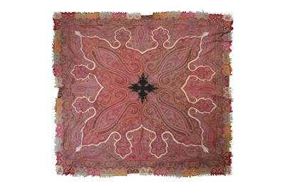 Lot 65 - A LARGE SQUARE RUMAL SHAWL