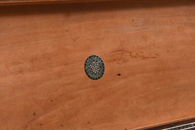 Lot 66 - λ AN IVORY-INLAID CARVED SANDALWOOD SADELI-WARE LIDDED BOX