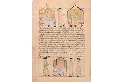 Lot 128 - A LOOSE ILLUSTRATED FOLIO FROM THE MAJMA’ AL-TAWARIKH BY HAFIZI-I ABRU (D. 1430)