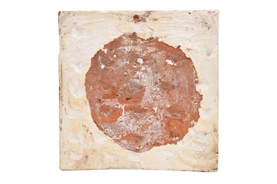 Lot 60 - AN INDIAN CALLIGRAPHIC POTTERY TILE WITH PART OF THE BISMILLAH