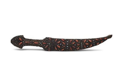 Lot 208 - AN OTTOMAN CORAL-SET JAMBIYA DAGGER