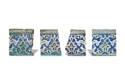 Lot 170 - FOUR IZNIK POTTERY TILE FRAGMENTS