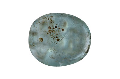 Lot 27 - A TALISMANIC AND APOTROPAIC STAMPED CLEAR GLASS SEAL WITH SCORPION