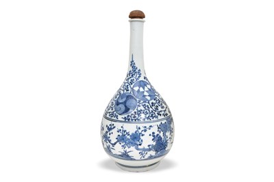 Lot 72 - A LARGE BLUE AND WHITE ARITA 'PRUNUS AND PINE' BOTTLE VASE