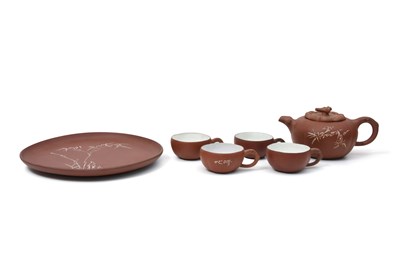 Lot 45 - A YIXING TEA SET BY SHISHĒNG