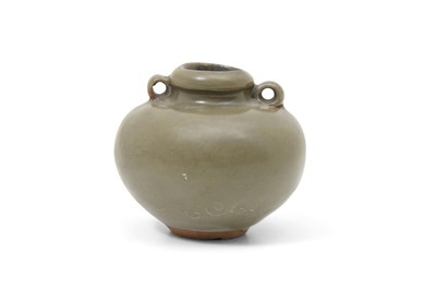 Lot 14 - A SMALL CELADON-GLAZED JARLET