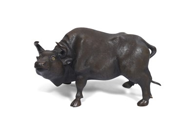 Lot 94 - A BRONZE MODEL OF A BUFFALO