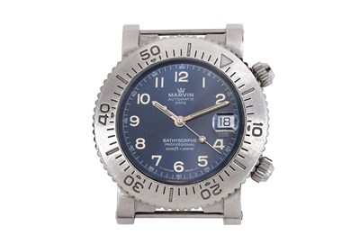 Lot 112 - A MEN'S MARVIN DIVERS STAINLESS STEEL AUTOMATIC WATCH.