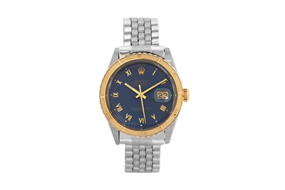 Lot 59 - A MEN'S ROLEX 18K YELLOW GOLD AND STAINLESS STEEL AUTOMATIC BRACELET WATCH.