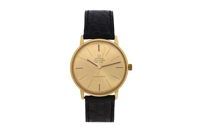 Lot 83 - A MEN'S OMEGA 18K YELLOW GOLD AUTOMATIC WRISTWATCH.