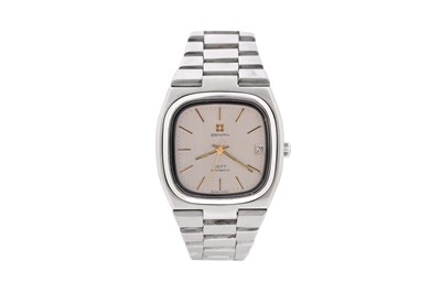 Lot 90 - A MEN'S ZENITH STAINLESS STEEL BRACELET WATCH.