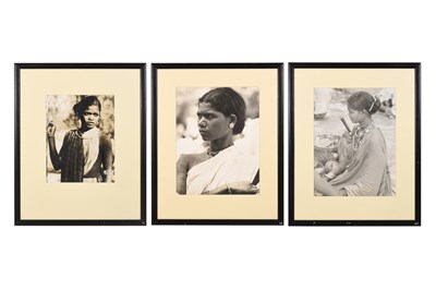 Lot 44 - WOMEN OF INDIA: THREE LARGE BLACK-AND-WHITE PHOTOGRAPHIC PORTRAITS