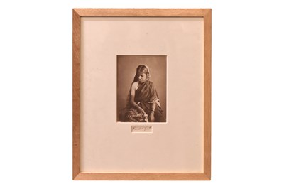 Lot 46 - WOMEN OF INDIA: A BLACK-AND-WHITE PHOTOGRAPHIC PORTRAIT OF A HINDU GIRL